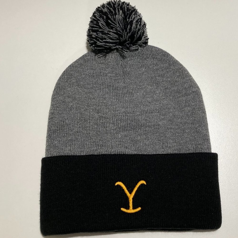 Yellowstone Y Logo Pom Pom Knit Beanie NWT